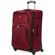 Sion Softside Expandable Luggage Burgundy Checked 