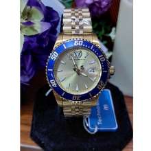 Sea Manta, Gold&Blue Bezel Ladies' Watch,