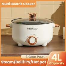 COD] 4L Electric Cooker Multi Mini Electric Cooker Non-Stick Pot Hot Pot  Cooker 2 Layer Electric Pot