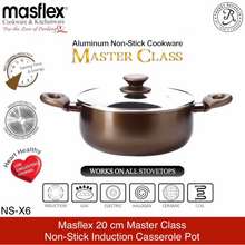 Masflex 32 cm Master Class Non Stick Wok With Glass Lid