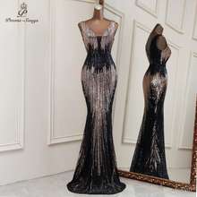 Fast Delivery Black Gold Sexy Gown V Neck Style