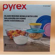 Pyrex 8-Piece 100 Years Glass Mixing Bowl Set (Limited Edition) - Assorted  Color