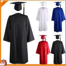 [Wsg] 1 Set Graduation Gown Hat Tassel Zipper V