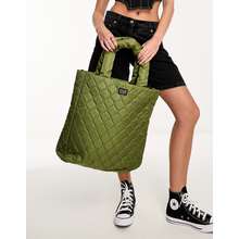 onion quilted tote bag in khaki