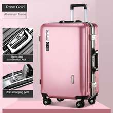 Aluminum Luggage 20/24/28 inch USB Rechargeable