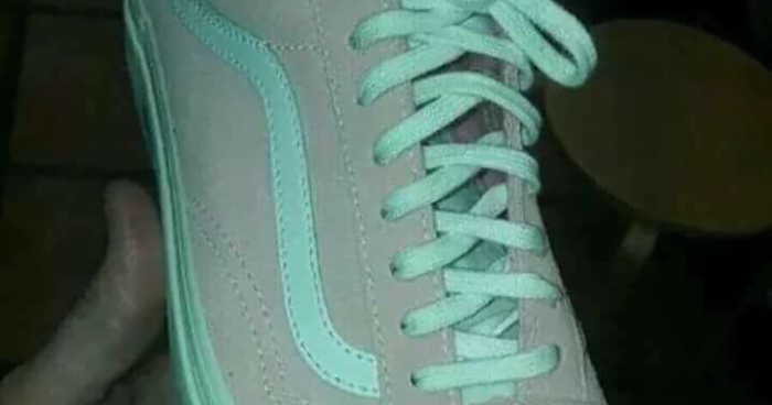 Pink green clearance blue vans